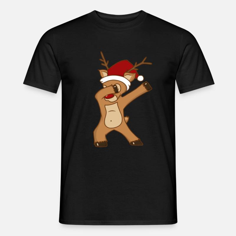 Dabbendes reindeer, reindeer, gift idea, comic - Men's T-Shirt - black