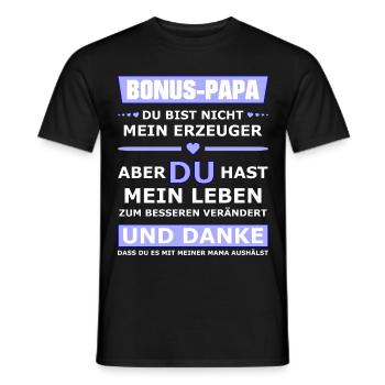 Bonus Papa - Männer T-Shirt - Schwarz - Vorne - AI Model Male 178 light (178cm)