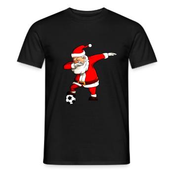 Dabbing football Santa Claus football Santa - Men's T-Shirt - black - Front - AI Model Male 178 light (178cm)