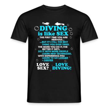 Plongée sous-marine plongée sous-marine amour - T-shirt homme - noir - Devant - AI Model Male 178 light (178cm)