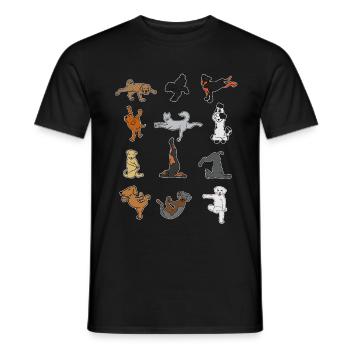 Hund Yoga Dog Welpe Meditation Entspannung - Männer T-Shirt - Schwarz - Vorne - AI Model Male 178 light (178cm)