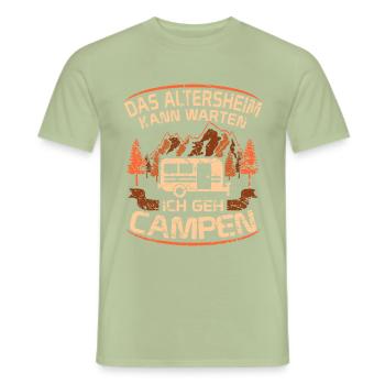Camping Opa Wohnwagen Womo Geschenk - Männer T-Shirt - Sage - Vorne - AI Model Male 178 light (178cm)
