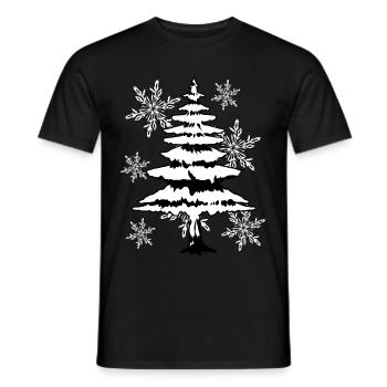 Christmas tree forest Christmas Xmas forest - Men's T-Shirt - black - Front - AI Model Male 178 light (178cm)