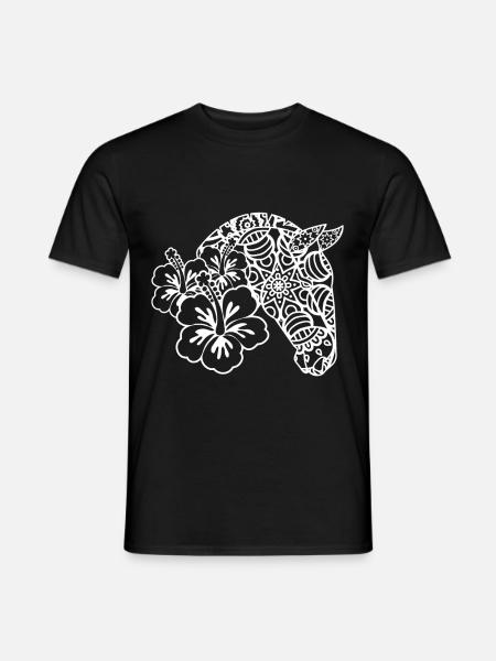 Idées cadeaux de chevaux Mandala pour les propriétaires de chevaux - T-shirt homme - noir