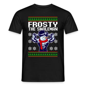 Fitness snowman bodybuilding christmas - Men's T-Shirt - black - Front - AI Model Male 178 light (178cm)
