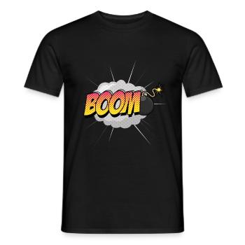 boom bomb - Men's T-Shirt - black - Front - AI Model Male 178 light (178cm)