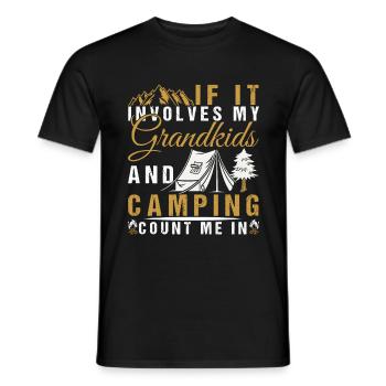Grandpa Camper Grandkids Camping Spruch Opa - Männer T-Shirt - Schwarz - Vorne - AI Model Male 178 light (178cm)