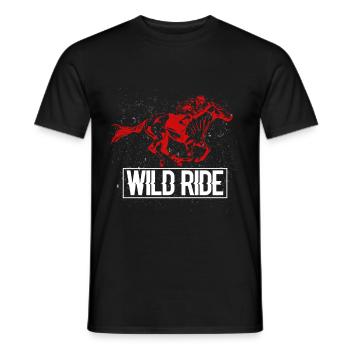 Cheval rouge qui galope - T-shirt homme - noir - Devant - AI Model Male 178 light (178cm)