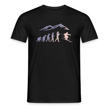 Ski Evolution Skifahrer Schnee Winter - Männer T-Shirt - Schwarz - Vorne - AI Model Male 178 light (178cm)
