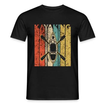 Kayaking Kayak Vintage Kajak Kayakfahren - Männer T-Shirt - Schwarz - Vorne - AI Model Male 178 light (178cm)