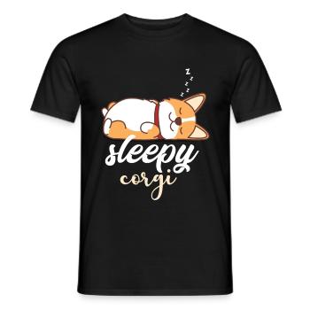 Corgi Cardigan Pembroke Dog - Men's T-Shirt - black - Front - AI Model Male 178 light (178cm)