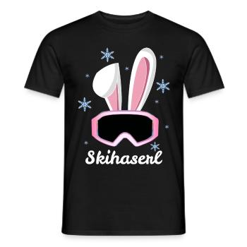 Skihase Skihaserl Skihäschen Ski Fahren Aprés Ski - Männer T-Shirt - Schwarz - Vorne - AI Model Male 178 light (178cm)
