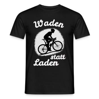 Waden Statt Laden - Fahrradfahrer Gegen E-Bikes - Männer T-Shirt - Schwarz - Vorne - AI Model Male 178 light (178cm)