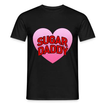 Sugar Daddy with pink heart | Sayings T-shirt - Men's T-Shirt - black - Front - AI Model Male 178 light (178cm)