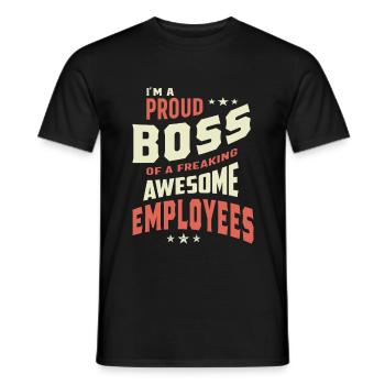 Je suis un fier patron d'employés impressionnants - T-shirt homme - noir - Devant - AI Model Male 178 light (178cm)