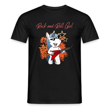 Unicorn Electric Guitar Egitarristin E-Gitarristin - Männer T-Shirt - Schwarz - Vorne - AI Model Male 178 light (178cm)