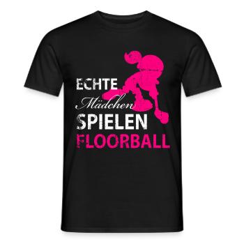 les vraies maedchens jouent au floorball - T-shirt homme - noir - Devant - AI Model Male 178 light (178cm)
