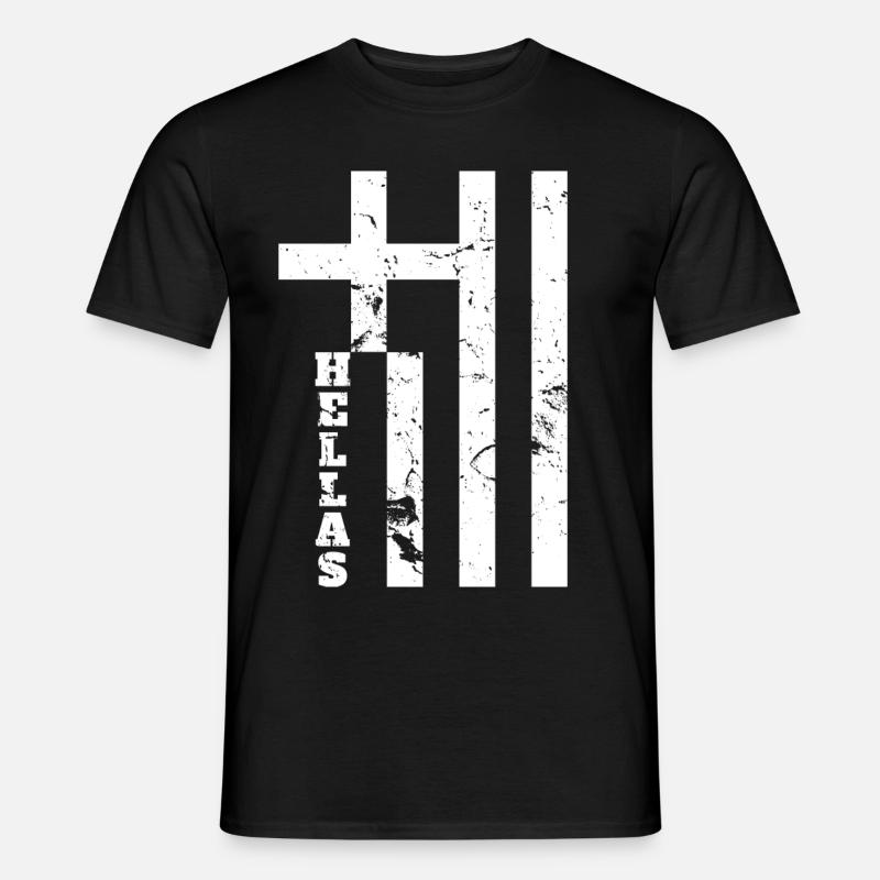 Greece Hellas flag - Men’s T-shirt - black