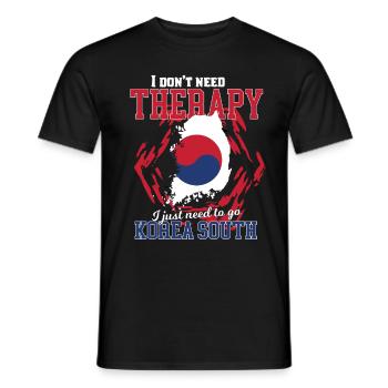 Je n'ai pas besoin de thérapie - Corée du Sud - T-shirt homme - noir - Devant - AI Model Male 178 light (178cm)