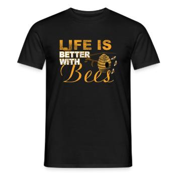 life is better with bees - Men's T-Shirt - black - Front - AI Model Male 178 light (178cm)