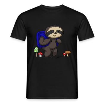 Sloth backpack fautier excursion hike - Men's T-Shirt - black - Front - AI Model Male 178 light (178cm)