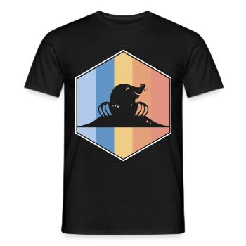 Mole retro and vintage hexagon - Men's T-Shirt - black - Front - AI Model Male 178 light (178cm)