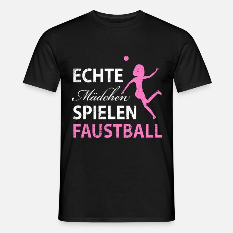 Echte Maedchen spielen Faustball - Männer T-Shirt - Schwarz