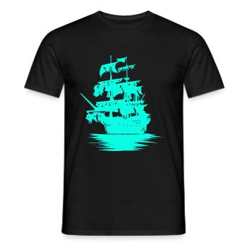 Bateau voilier marine Marine Fantasy Maritim Jolle - T-shirt homme - noir - Devant - AI Model Male 178 light (178cm)