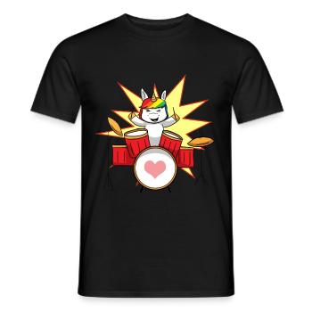 Unicorn drums drums - T-shirt homme - noir - Devant - AI Model Male 178 light (178cm)