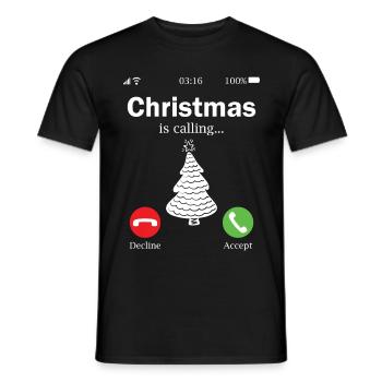 NOËL APPELLE UN CADEAU DE NOËL - T-shirt homme - noir - Devant - AI Model Male 178 light (178cm)