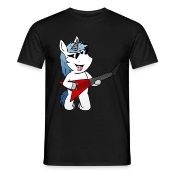 Licorne guitare électrique guitare électrique - T-shirt homme - noir - Devant - AI Model Male 178 light (178cm)