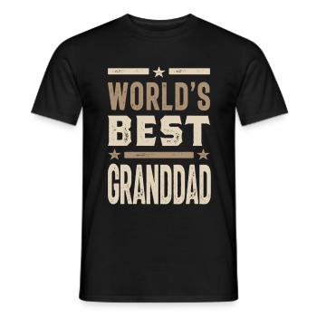 Mens World's Best Granddad Grandpa Gift - Men's T-Shirt - black - Front - AI Model Male 178 light (178cm)