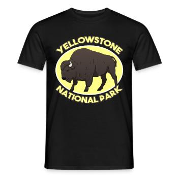 Yellowstone National Park National Park USA bison - Men's T-Shirt - black - Front - AI Model Male 178 light (178cm)
