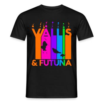 Wallis _ Futuna Bulles colorées et bulles - T-shirt homme - noir - Devant - AI Model Male 178 light (178cm)