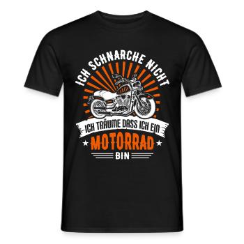 Biker Spruch | Ich schnarche nicht Träume Motorrad - Männer T-Shirt - Schwarz - Vorne - AI Model Male 178 light (178cm)