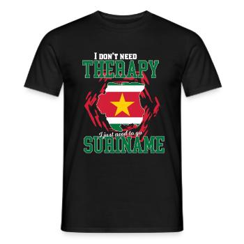 Je n'ai pas besoin de thérapie - Suriname - T-shirt homme - noir - Devant - AI Model Male 178 light (178cm)
