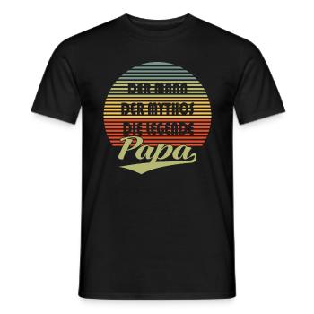 Papa - Mann, Mythos, Legende - Männer T-Shirt - Schwarz - Vorne - AI Model Male 178 light (178cm)
