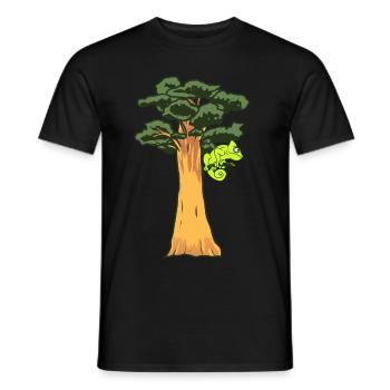 Gecko tree reptile chameleon rainforest nature - Men's T-Shirt - black - Front - AI Model Male 178 light (178cm)