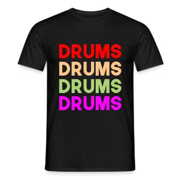 Drums - Men's T-Shirt - black - Front - AI Model Male 178 light (178cm)