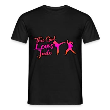 This girl loves judo - Men's T-Shirt - black - Front - AI Model Male 178 light (178cm)