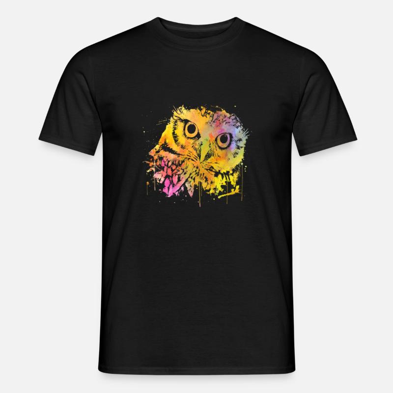 Eule - Männer T-Shirt - Schwarz