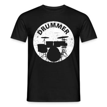 Drummer Drum Drum Drums - Men's T-Shirt - black - Front - AI Model Male 178 light (178cm)