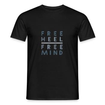 Telemark Free Heel Free Mind Nordic Ski Retro - T-shirt homme - noir - Devant - AI Model Male 178 light (178cm)