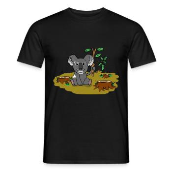 Koala Bear Australie Bien-être animal Conservation de la nature Climat - T-shirt homme - noir - Devant - AI Model Male 178 light (178cm)