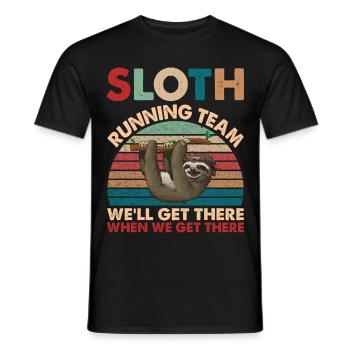 Sloth running Team - T-shirt homme - noir - Devant - AI Model Male 178 light (178cm)