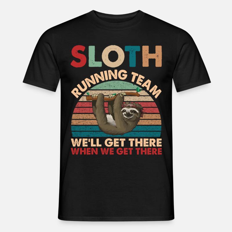 Sloth running Team - Männer T-Shirt - Schwarz