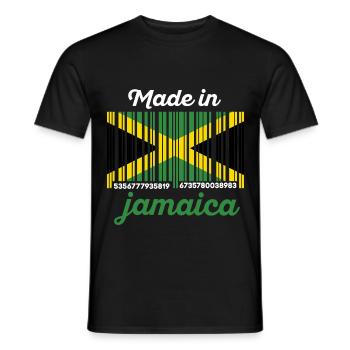 Drapeau Jamaïque code à barres - T-shirt homme - noir - Devant - AI Model Male 178 light (178cm)