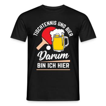 Tischtennis und Bier - Darum bin ich hier | Spruch - Männer T-Shirt - Schwarz - Vorne - AI Model Male 178 light (178cm)