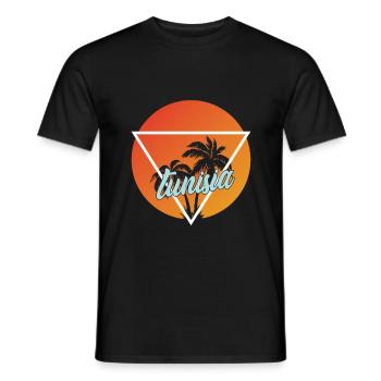 Tunisia vacation and holiday destination - Men's T-Shirt - black - Front - AI Model Male 178 light (178cm)