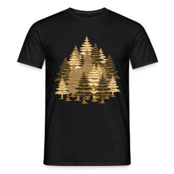 Arbres nature forêt sauvage - T-shirt homme - noir - Devant - AI Model Male 178 light (178cm)